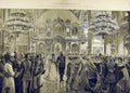 Original Old Antique Print 1883 Imperial Coronation Moscow Reception Palace
