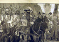 Original Old Antique Print 1883 Imperial Coronation Moscow Heralds Senate 19th