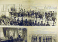 Original Old Antique Print 1883 Imperial Coronation Moscow Procession Kremlin