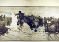 Original Old Antique Print 1892 Shrovetide Siberian Cossacks Snow Winter 19th