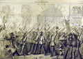 Original Old Antique Print 1860 Reception British Volunteers Garibaldi Naples