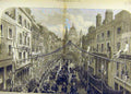 Original Old Antique Print 1872 Thanksgiving Day Procession Ludgate Hill London
