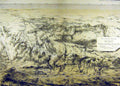 Original Old Antique Print Map Heart Major Hitch Occupied Russia Territory