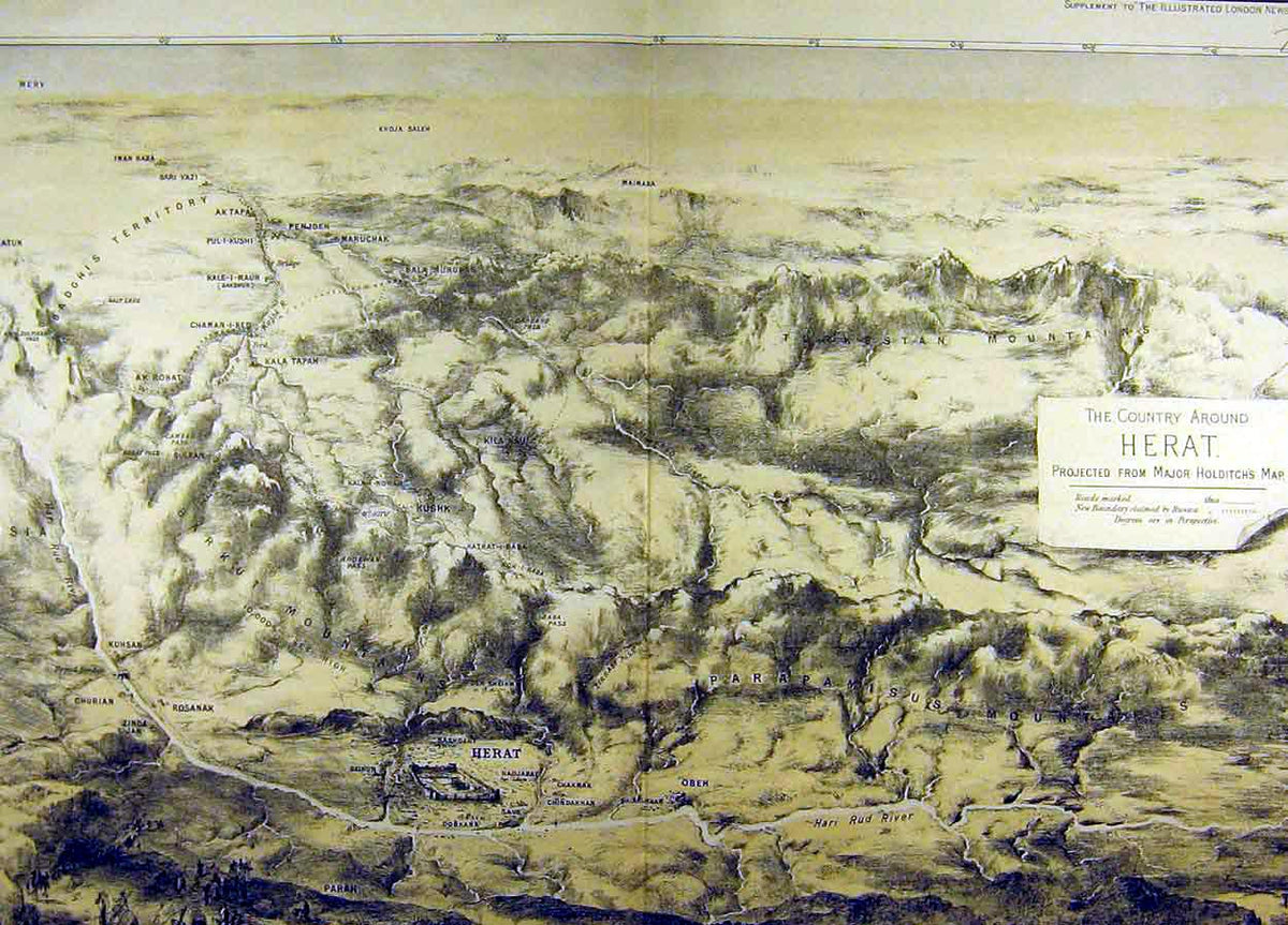 Original Old Antique Print Map Heart Major Hitch Occupied Russia Territory