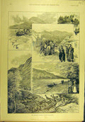 Original Old Antique Print 1895 Sport Tourist Highlands Scotland 19th