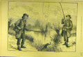 Original Old Antique Print 1880 Fisherman Fishing Angling Sport 19th
