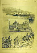 Original Old Antique Print 1886 Shooting Party Auchmore Scotland Sport Victorian