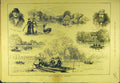 Original Old Antique Print 1882 Fishing Richmond Twickenham Fishermen Sport 19th