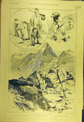 Original Old Antique Print 1891 Blue-Hare Shooting Rifle Sport 19th