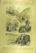 Original Old Antique Print 1892 Sudeley Grouse Moor Vyrnwy Wales Sport Victorian