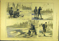 Original Old Antique Print 1880 Sport Canada Shooting Rabbit Pea-Rifle Victorian