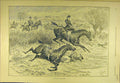 Original Old Antique Print 1895 Jumping Pocket Hunting Hunt Horses Riders Jump