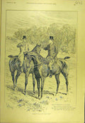 Original Old Antique Print 1894 Hunting Hunt New-Year Toast Hunters Sport 19th