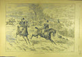 Original Old Antique Print 1894 White Feather Hunting Hunt Horses Riders 19th