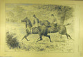 Original Old Antique Print 1894 Six-O'Clock Meet Hunting Hunters Sport Victorian
