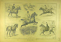 Original Old Antique Print 1895 Hunters Horses Jumper Charger Flyer Hunting 19th