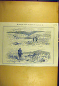 Original Old Antique Print 1887 Grouse Shooting Alberta Canada 19th