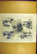 Original Old Antique Print 1891 Fishing Vancouver'S Island Pike Parsons 19th