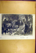 Original Old Antique Print 1865 Shooting Party Game Head-Count Kill Sport 19th