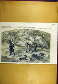 Original Old Antique Print 1855 Grouse-Shooting Nova-Scotia Sport 19th