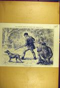 Original Old Antique Print 1879 Unlicensed Guns Shooting Men Poachers Sport 19th