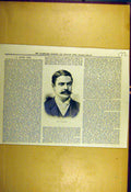Original Old Antique Print 1886 Portrait Laye Angler Sporting Dramatic News 19th