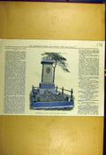 Original Old Antique Print 1884 Memorial Benjamin-Webster 19th Century