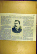 Original Old Antique Print 1884 Portrait Griffiths Sporting Dramatic News 19th