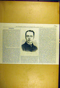 Original Old Antique Print 1883 Portrait Dallas Sporting Dramatic News Victorian