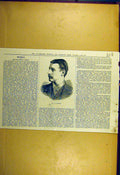 Original Old Antique Print 1879 Portrait Herbert Sporting Dramatic News 19th