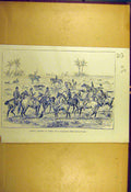 Original Old Antique Print 1878 Jackal Hunting India Sketch Horses Hounds 19th