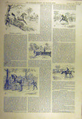Original Old Antique Print 1892 Hunter Horse Sketches Hunting Training Victorian
