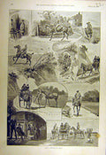 Original Old Antique Print 1893 Hunting-Hat Rider Horse Sketches Hunt Victorian