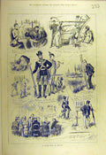 Original Old Antique Print 1880 Sport Belgium Sketches Fishing Scheldt Victorian