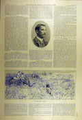 Original Old Antique Print 1895 Portrait Gillanders Grass-Jungle Hunting Bengal