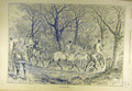 Original Old Antique Print 1893 Hunting Out-Of-Run Horses Riders Hunt Forest