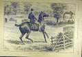 Original Old Antique Print 1892 Hunters Sale-Hire Horse Rider Hunt Sketch 19th