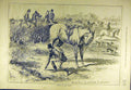 Old Antique Print 1880 Picking-Up-Pieces Hunters Hunt Hounds Horse Rider 19th