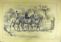 Original Old Antique Print 1882 Hunters Opening-Day Hunt Riders Horses Sketch