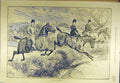 Old Antique Print 1889 Flying-Abreast Hunters Riders Jumping Ladies Hunt 19th