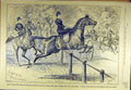 Original Old Antique Print 1889 Elliman Hunters Horse Riders Jump Hunt Victorian