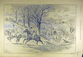 Original Old Antique Print 1892 Sport Hunters Hunting Riders Meet Sketch 19th