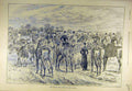 Original Old Antique Print 1892 Opening-Meet First-Gallop Hunters Riders Hunt