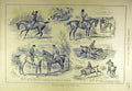 Original Old Antique Print 1883 Character-Sketches Hunting Field Hunters Hunt