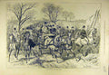 Original Old Antique Print 1881 New-Year Hunt Hunters Carriage Hunting Victorian