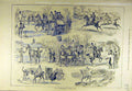 Original Old Antique Print 1881 Warwickshire Hunting Song Sketches Hunters Hunt