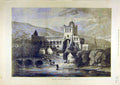Original Old Antique Print 1871 Scott Centenary Jedburgh Abbey Building Scotland