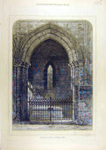 Original Old Antique Print Ref.174 1871 Grave Scott Dryburgh Abbey Building