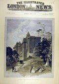 Original Old Antique Print 1888 Glasgow Exhibition Bishop'S Palace Scotland 19th