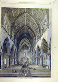 Old Antique Print 1869 St. Andrew'S Cathedral Inverness Building Scotland 19th